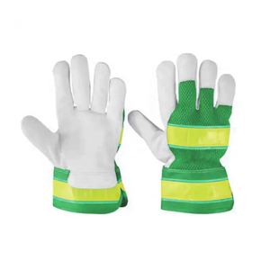 Venta al por mayor de fábrica Guantes de seguridad laboral industrial de cuero de vaca de doble palma Protección de trabajo de soldadura al aire libre mejorada 2025 - Product Image 2
