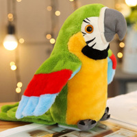 Vente en gros, jouet en peluche électrique personnalisé mignon, simulation de perroquet, peut chanter et parler, jouet éducatif, jouets pour enfants, jouets pour bébés
