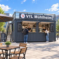 Nouvelle utilisation commerciale européenne 20ft Container Bar Design Préfabriqué Coffee Shop Modules Container Kitchen