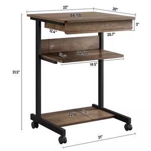 Escritorio de mesa de estudio para estudiantes de ordenador de oficina de pie con cajones y estantes - Product Image 5