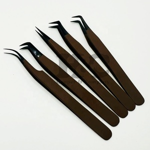 Premium Quality Tweezer <b>mink</b> Professional Eyelash Extension Tweezers Stainless Steel Diamond Grip Black Powder Tip Sustainable - Product Image 1
