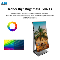 Afficheur numérique LCD portable ultra-léger de 43 pouces, angle d'inclinaison réglable, 550 nits de luminosité élevée, affichage publicitaire mobile d'intérieur