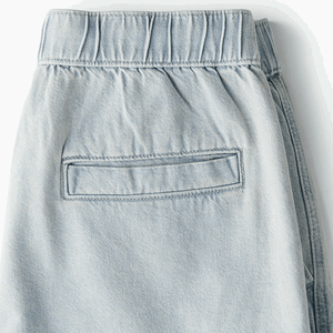 กางเกงยีนส์ขาสั้นผู้ชายคุณภาพสูงปี 2025 สไตล์สตรีทแวร์ คริสตัล หลวม ทรงแบ็กกี้ วินเทจ ล้างสี ประดับคริสตัล - Product Image 3