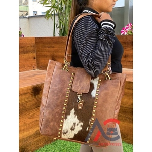 Bolso de Mano de Piel de Vaca para Mujer, Bolso Elegante de Compras, Hecho a Mano, Novedad - Product Image 1