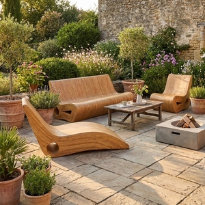 Outdoor Modern <b>Rattan</b> Woven Patio <b>Sofa</b> Set Ergonomic Sunbed Lounger Couch Coffee Table Garden Furniture Setup Art Design - Product Image 4
