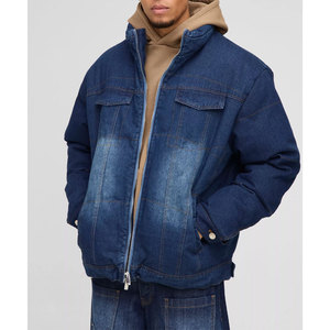 Customized Men's Denim <b>Jacket</b> with Stand Collar Soft Cotton Canvas Fabric Casual Formal Wear Design - Product Image 1