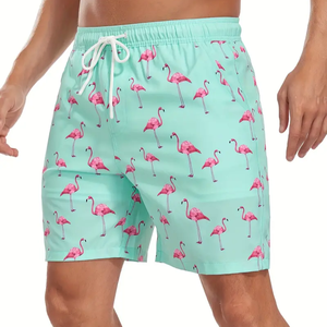 En's Solid Pattern Casual and Stylish Board <b>Shorts</b> with Drawstring and Pockets Eco-Friendly Summer Holiday and Party Wear - Product Image 4