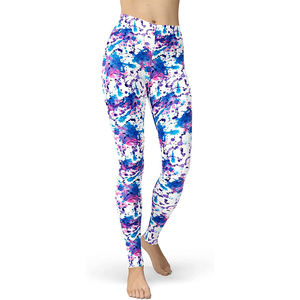 Mallas de Yoga de alta calidad para mujer con cintura elástica Mallas de entrenamiento sublimadas con estampado personalizado - Product Image 4