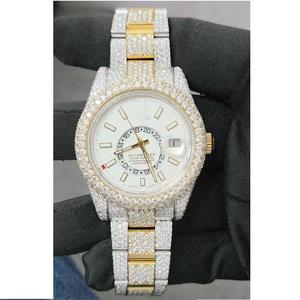 นาฬิกาข้อมือผู้ชายคุณภาพพรีเมียม หน้าปัดอนาล็อก ขนาด 41 มม. สายสแตนเลส ดีไซน์โดดเด่นทันสมัย ประดับโมอิสซาไนต์ สไตล์ธุรกิจ กระจก - Product Image 1