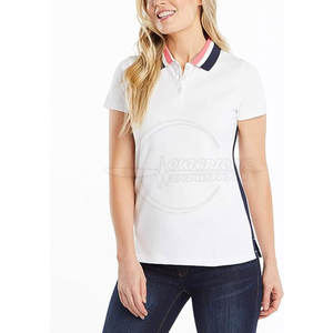 Vêtements de rue Logo décontracté personnalisé femmes Polo T-Shirt Garniture contrastée Dernière mode Nouveau Design Polo T-Shirt - Product Image 1