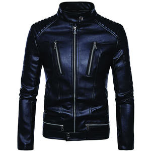 Veste de moto en cuir PU de haute qualité sur mesure OEM, veste décontractée à fermeture éclair, fausse veste de motard pour hommes, veste d'hiver pour hommes - Product Image 5