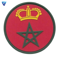 Chapeau Caoutchouc Pvc Patchs En Relief Logo Personnalisé 2d 3d Doux Pvc Badges Crochet et Boucle Support Patch Maroc Drapeau Patch pour Vêtements