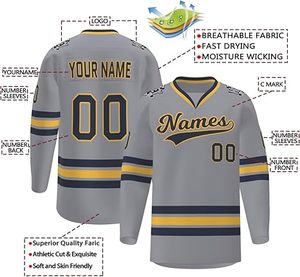 เครื่องแบบฮ็อกกี้น้ำแข็งสำหรับผู้ใหญ่ขนาดใหญ่ออกแบบโลโก้ได้ตามต้องการ - Product Image 4