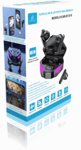 Auriculares Inalámbricos X15 para Juegos con Bluetooth 5.1, Diseño Impermeable Intrauditivo con LED, Pantalla Digital e Indicador de Batería - Product Image 3