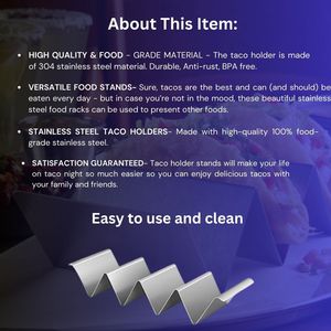 Logos personnalisés Cuisine Pâtisserie Mexique Style En Acier Inoxydable Porte-Tacos Forme De Vague Mexicain Alimentaire Rack Crêpe Stand - Product Image 2