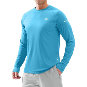 Camiseta de Manga Larga para Hombre con Protección UV UPF 50+, Transpirable, Ligera, de Spandex/Nailon, de Secado Rápido para Pesca y Natación - Product Image 6