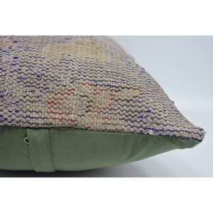 Premium Beige Kantha <b>Patchwork</b> Wool Pillow 16x24 Inch Luxury Vintage Woven Pattern Portable <b>Bedding</b> Fluffy Square Ring Features - Product Image 5