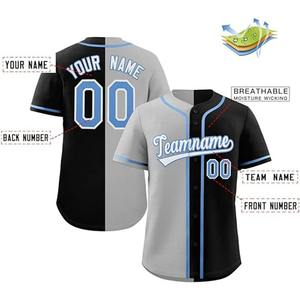 Venta al por mayor de fábrica, camisetas de béisbol negras personalizadas, uniformes sublimados transpirables elegantes, servicio OEM disponible - Product Image 4