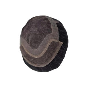 วิกผมแท้แบบโมโน ฟรอนท์ เลซ ผมจีนแท้ เกรดเวอร์จิ้น เรมี่  แบบแพทช์ ผมหยิกตรง ลอนลึก สี 1b+เทา - Product Image 4