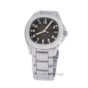 Reloj de cuarzo de lujo para hombre con bisel Set Diamond Black Dial Impermeable Diseño de acero inoxidable Accesorio de declaración para hombres - Product Image 2