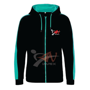 Sweat-shirt à capuche zippé pour homme, impression numérique personnalisée de haute qualité, logo, matière flexible, avec capuche - Product Image 4