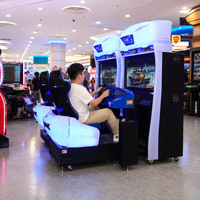 Machine de jeu de course à monnayeur, simulateur de conduite de voiture d'arcade avec siège baquet pour centre de jeux d'amusement