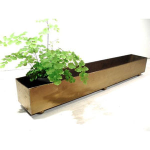 Jardinière de fenêtre rectangulaire en laiton massif de style vintage, long plateau de jardinière en laiton, boîte de fenêtre en métal au prix d'usine - Product Image 1