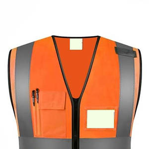 Chaleco reflectante naranja de alta visibilidad Ropa DE TRABAJO impermeable transpirable reversible duradera para invierno Hi Vis de Pakistán - Product Image 2