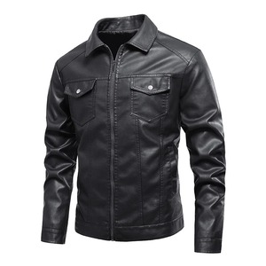Chaqueta de cuero para hombre para motorista desgastada piel de cordero genuina Material de alta calidad Parka chaqueta hombres - Product Image 6