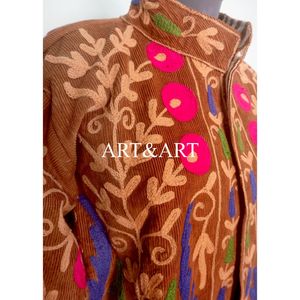 เสื้อแจ็คเก็ตผู้หญิงคอตไทรส์  งานปักลายดอกไม้  ทำมือ  ผ้าฝ้าย 100%  แห้งเร็ว  เป็นมิตรกับสิ่งแวดล้อม  ระบายอากาศได้ดี  กำลังเป็นที่นิยมมากในฤดูใบไม้ร่วงและฤดูหนาว - Product Image 1