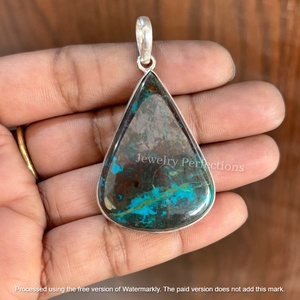 สร้อยคอ Shattuckite ดีไซน์หรูหรา โดดเด่น พร้อมจี้โมอิสซาไนต์ เครื่องประดับผู้หญิงสุดฮิตสำหรับงานปาร์ตี้ - Product Image 3