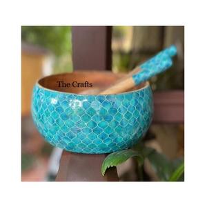 Wooden <b>Snacks</b> Serving <b>Bowl</b> With 2 Spoon Finest Quality Customized Size And Shape Food Serving <b>Bowl</b> For Sale - Product Image 2