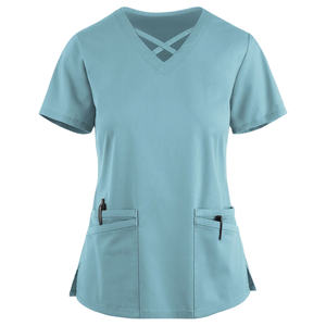 Conjunto de Uniforme Médico de Dos Piezas para Mujer, Transpirable, Resistente a las Arrugas, con Cuello en V, Pantalones Jogger, Uniforme para Enfermera, Doctora, Clínica, Elástico - Product Image 3