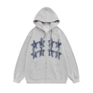 เสื้อฮู้ดพิมพ์ลายเย็บขอบผ้าพัฟฟ์มีฮู้ดโอเวอร์ไซส์แบบกำหนดเอง - Product Image 1