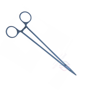 DeBakey Needle Holder Forceps Straight Blue Coated Stainless Steel Manual Professional <b>Precision</b> Suture <b>Tool</b> Surgical SURGICAL - Product Image 3