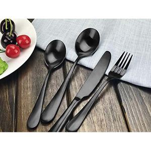 Moderne En Acier Inoxydable Cuillère Fourchette Couteau Restaurant Dîner Argenterie Couverts Fourchette Couteau Dîner Noir Couverts Couverts Ensemble - Product Image 1
