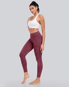 Leggings con bolsillos para mujer, cintura alta Control de barriga Entrenamiento Pantalones de yoga Tela de polialgodón Elástico Rise High Rise - Product Image 4