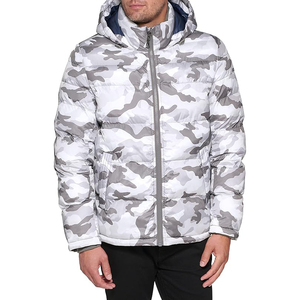 Veste matelassée en laine pour homme, style streetwear, capuche, fermeture éclair sur le devant, services OEM disponibles, collection hiver, livraison DDP pour les grandes tailles - Product Image 1