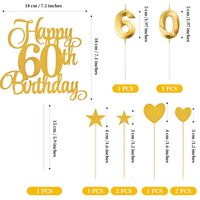 60. Geburtstags torte Dekor Set Ziffer 60 Kerzen Alles Gute zum 60. Geburtstag Topper Heart Star Cupcake Picks für Weihnachts anlässe
