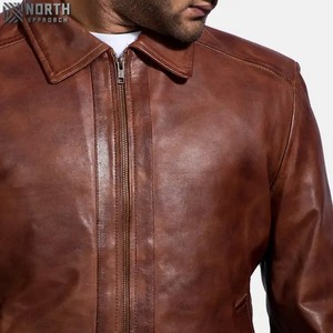 Chaqueta Bomber holgada de cuero genuino para hombre, patrón de camuflaje de alta calidad, logotipo frontal, estilo Moto y Biker, Invierno - Product Image 6