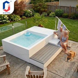 Piscina Elevada para Balcón con Sofá y Plataforma para Tomar el Sol, para Terraza Exterior del Hogar, de Fibra de Vidrio Resistente con Bomba de Filtro - Product Image 3