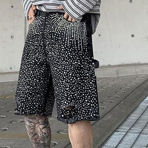 Confortable hommes strass Shorts fermeture éclair hommes strass Shorts léger en gros hommes strass Shorts - Product Image 4