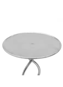 Azora Industries Mobilier de salon Table basse ronde d'appoint Table basse en aluminium finition argent Table basse moderne - Product Image 3