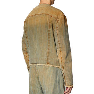 Chaqueta Vaquera de Moda, Nueva Llegada, al por Mayor, Lavada, Personalizada, Chaquetas Vaqueras para Hombre, de Alta Calidad, Impermeables, con Capucha, 100% Algodón - Product Image 5