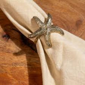 Porte-serviette étoile de mer nautique moderne en gros anneau de serviette en métal pour mariage élégant et dîner formel porte-mouchoirs de table - Product Image 1