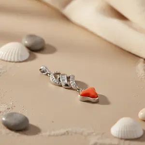 Collier pendentif en argent plaqué avec émeraude, améthyste, zircon, perle, pierre précieuse, diamant taille princesse, plaqué rhodium, bijoux pour femmes, cadeau - Product Image 1