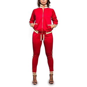 Nouvelle arrivée Survêtement de sport zippé en nylon personnalisé pour femmes Taille XL Ensemble deux pièces pour l'entraînement et le jogging Designer personnalisé - Product Image 1