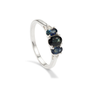 Bague statement ovale en or 14 carats avec topaze et taille diamant - Product Image 1