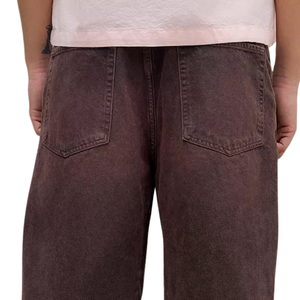 <b>Men's</b> Stonewashed Solid Denim Pants Loose Fit <b>Wide</b> <b>Leg</b> Casual Streetwear Button Quick Dry Breathable Mid Waist Winter/Spring - Product Image 4