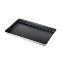 Plaque de cuisson rectangulaire en métal noir durable et écologique pour biscuits, pain, four, boulangerie, cuisine, restaurant - Vente en gros